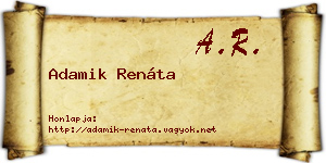 Adamik Renáta névjegykártya